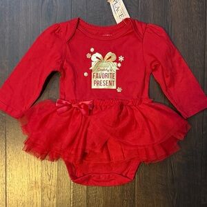 The Children's Place Red Bodysuit with Gold Accents
